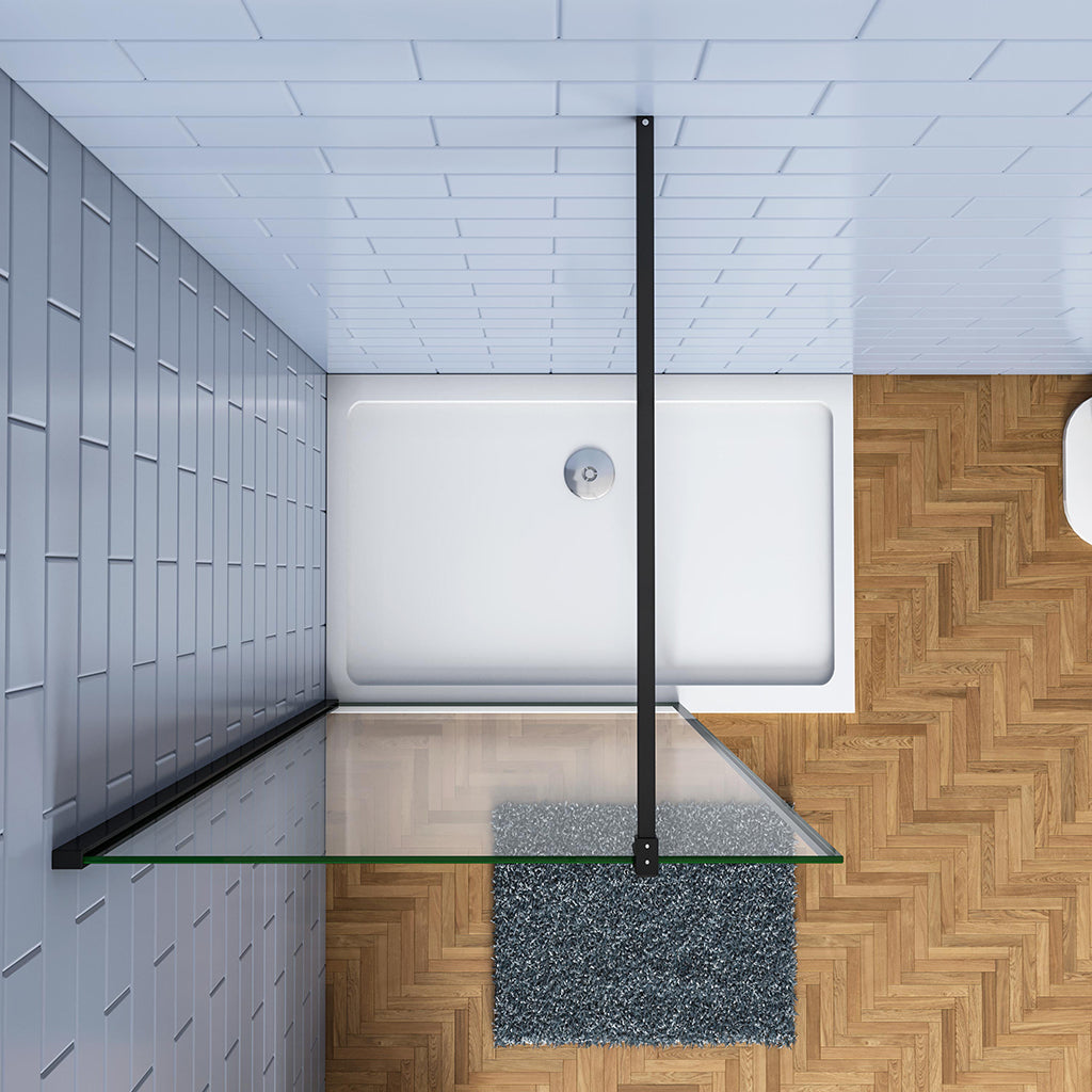 1200 H.2000 mm Walk in Duschwand Schwarz mit Stabilisationsstange 900mm für badezimmer