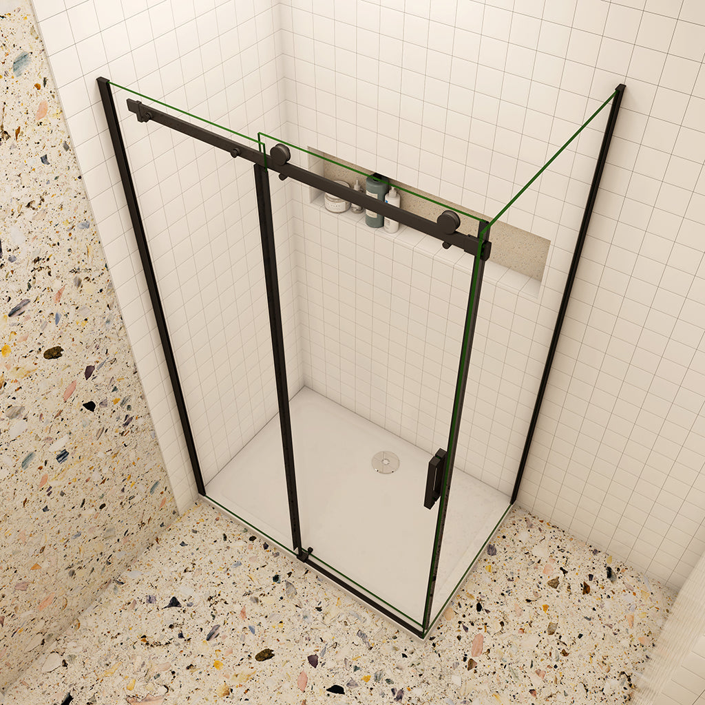 1200x800 H 2000 mm Schiebetür mit Seitenwand Duschtasse Ablaufgarnitur badezimmer ideen