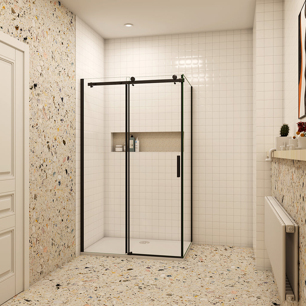 1200x800 H 2000 mm Schiebetür mit Seitenwand Duschtasse für badezimmer