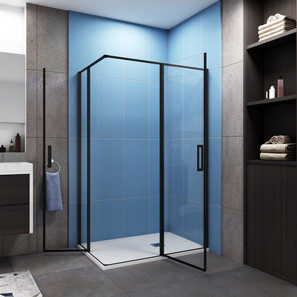 1200x900 H.1850 mm Drehtür Eckeinstieg Duschtasse Ablaufgarnitur für badezimmer