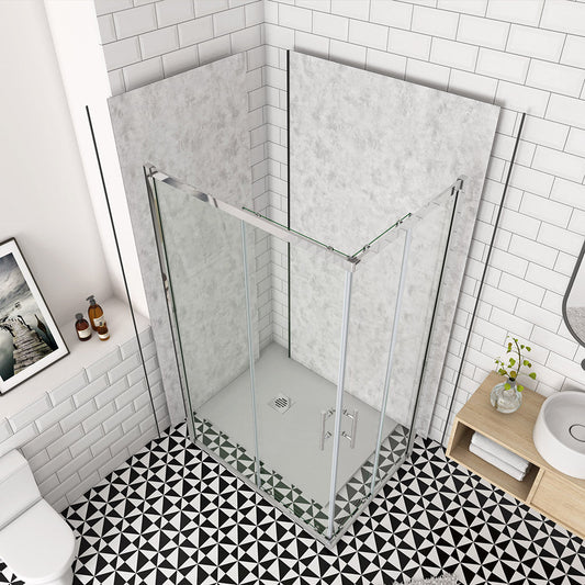 120x100 H.195 cm Schiebetür Eckeinstieg Wandverkleidung für badezimmer