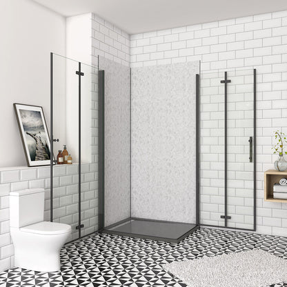 120x120 H.185 cm Falttür Eckeinstieg Wandverkleidung für badezimmer
