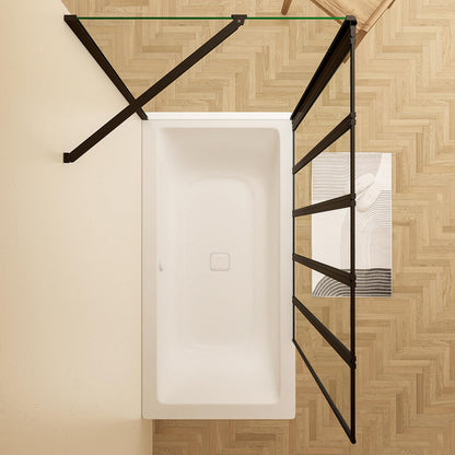 120x70 H 140 cm Duschabtrennung Badewannenaufsatz Seitenwand dusche