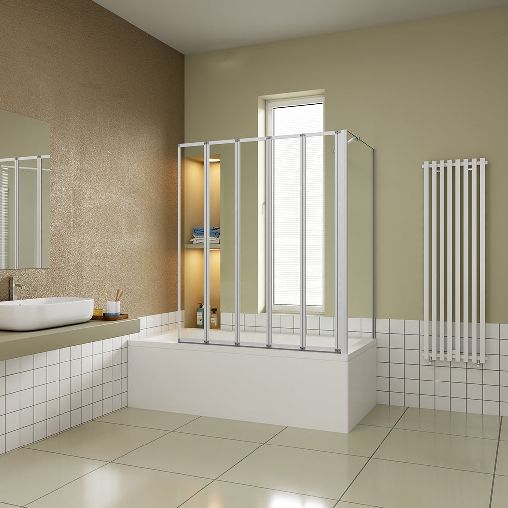 120x75 H 140 cm Glasdusche Duschabtrennung Badewannenaufsätz Seitenwand für badezimmer