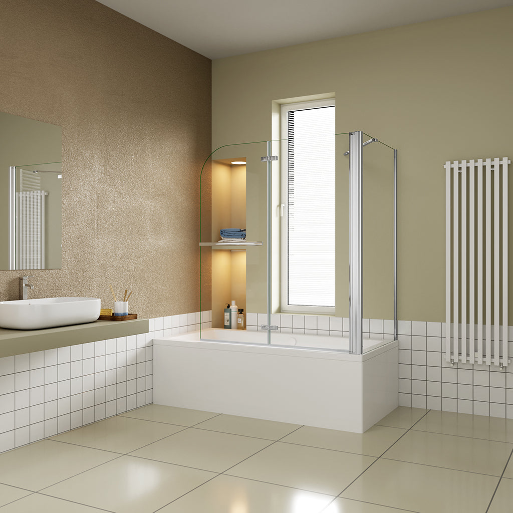 120x75 H 140 cm badewannenfaltwand mit Seitenwand badezimmer ideen