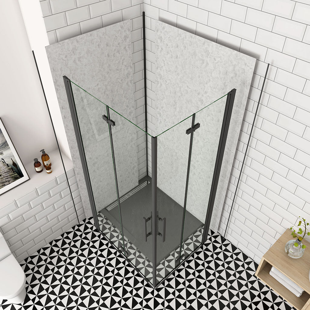 120x80 H.195 cm Falttür Eckeinstieg Wandverkleidung für badezimmer