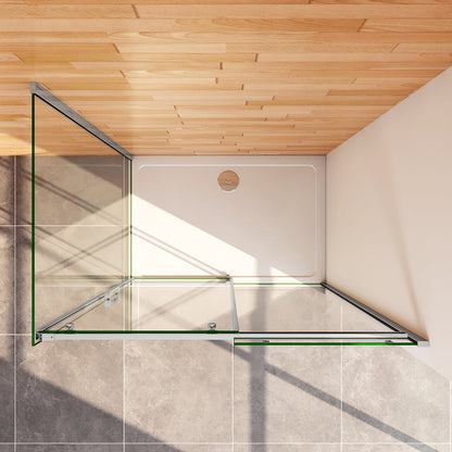 120x90 H.195 cm Schiebetür mit Seitenwand Duschtasse badezimmer ideen