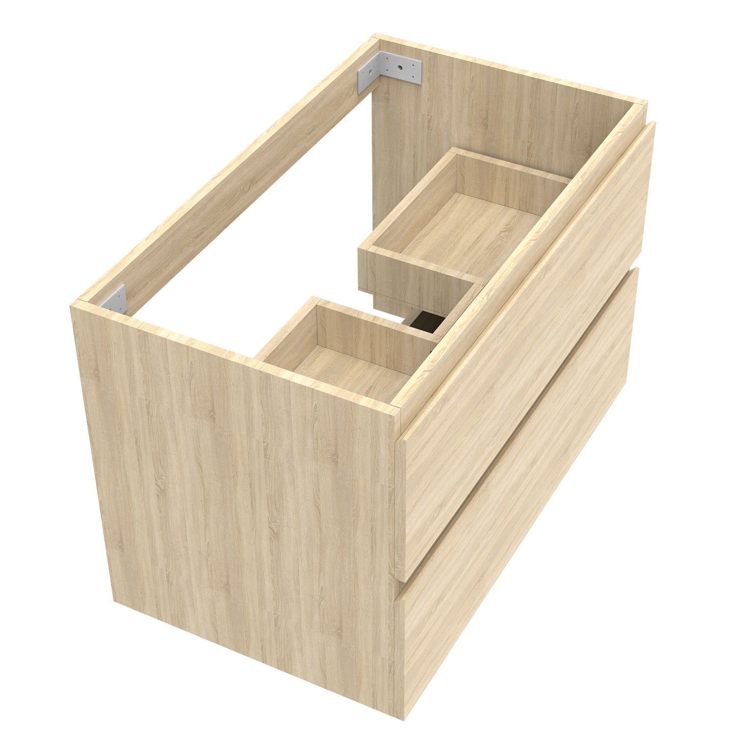Waschtisch mit Unterschrank 80 cm Badmöbel Set Waschbecken mit Unterschrank Eiche Matt Softclose