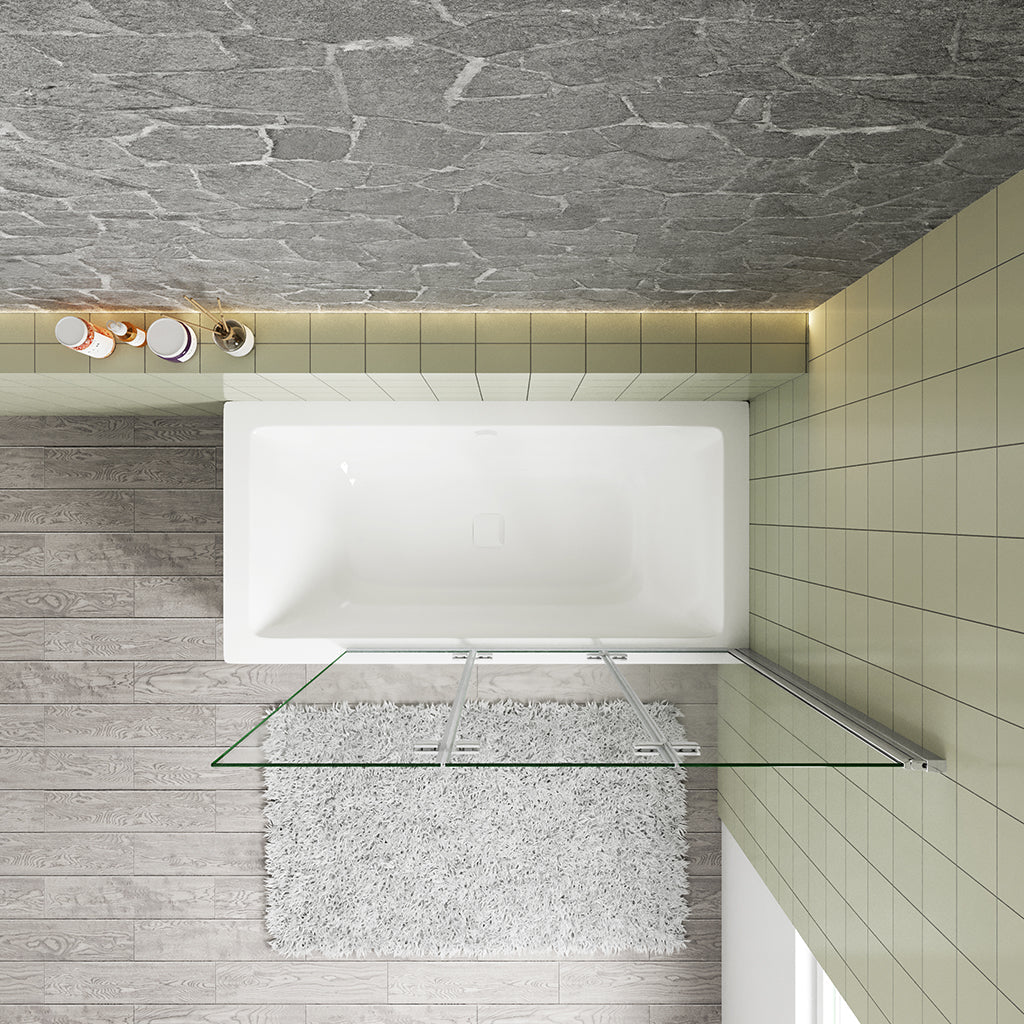 130 H 140 cm Glasdusche Badewannenaufsatz für badezimmer