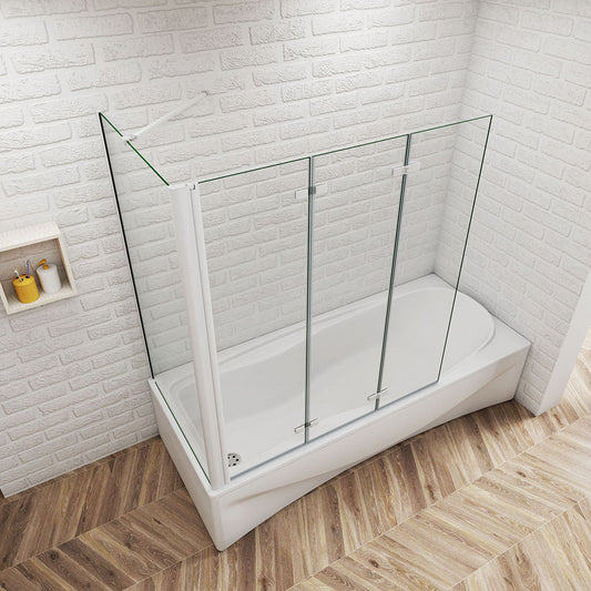 130x70 H 140 cm Duschabtrennung Badewannenaufsatz Seitenwand für badezimmer
