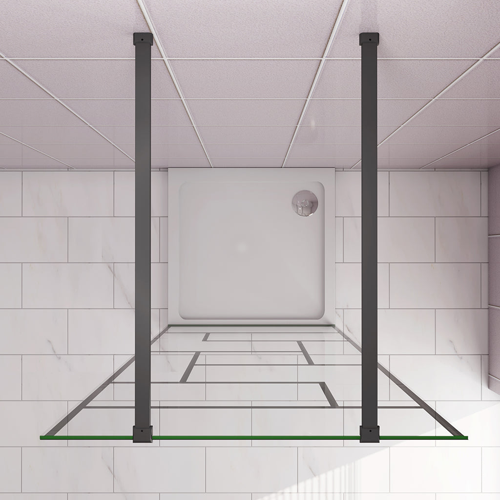 137.7 H.200 cm Glasdusche Walk in Duschwänd mit 2xStabilisationsstange 90cm für badezimmer