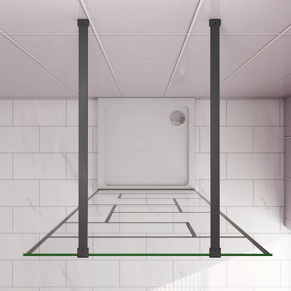 137.7 H.200 cm Glasdusche Walk in Duschwänd mit 2xStabilisationsstange 90cm für badezimmer