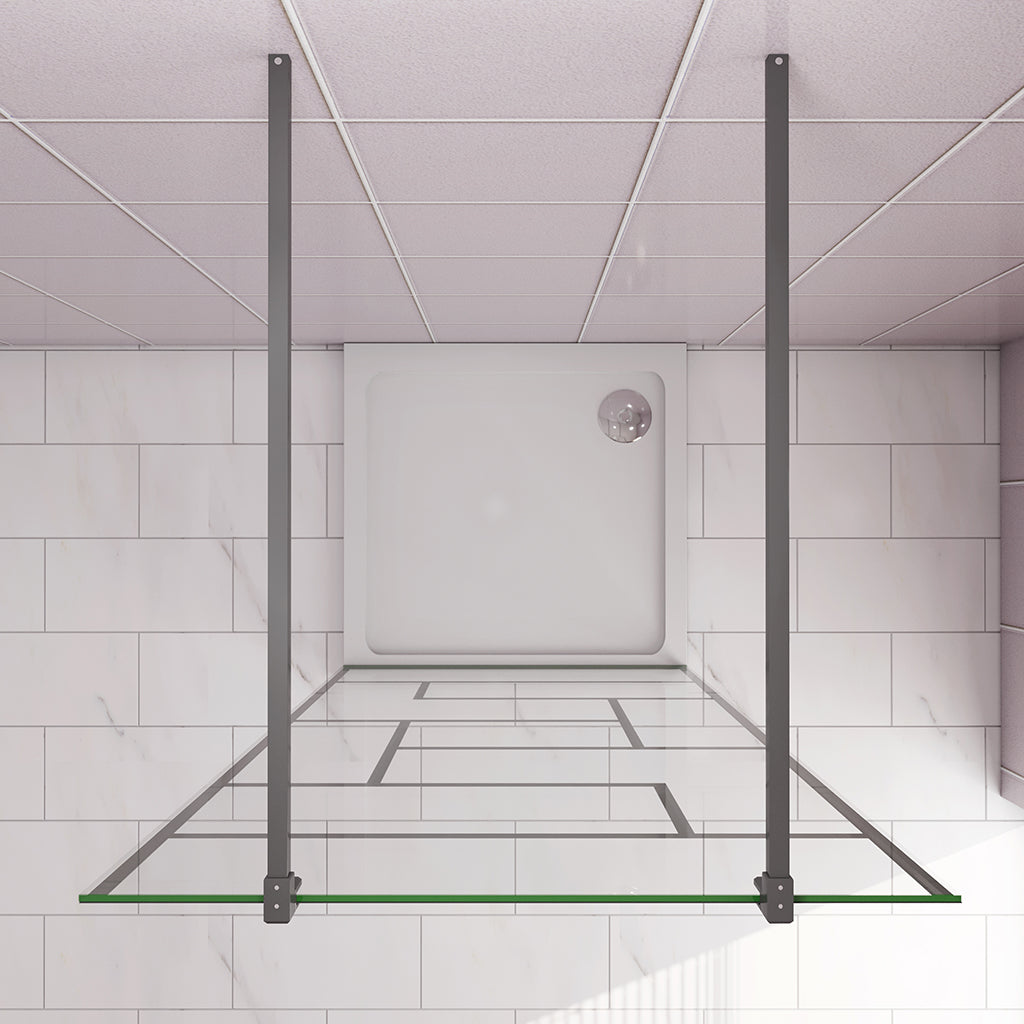 137.7 H.200 cm Walk in Glaswand dusche mit 2xStabilisationsstange 140cm badezimmer ideen