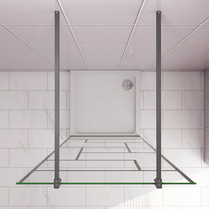 137.7 H.200 cm Walk in Glaswand dusche mit 2xStabilisationsstange 140cm badezimmer ideen