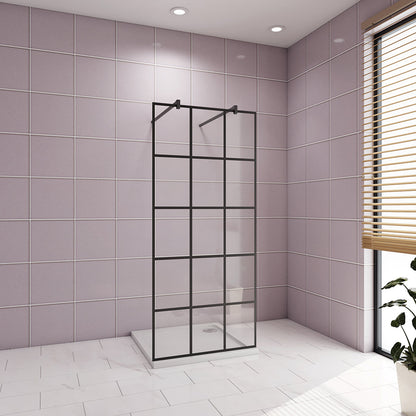 1377 H.2000 mm Walk in Duschwänd Gittermuster mit 2xStabilisationsstange 1400mm badezimmer ideen