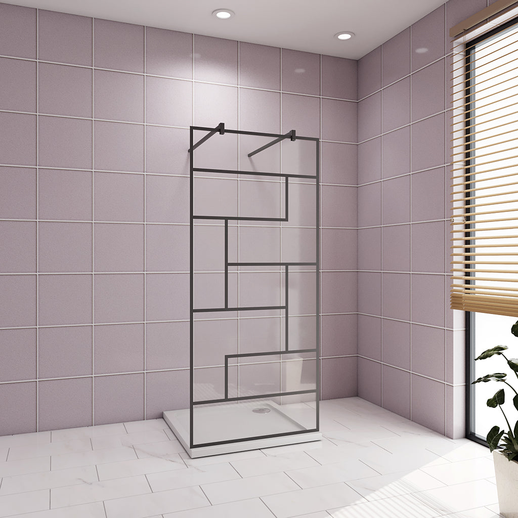 1377 H.2000 mm Walk in Glaswand dusche mit 2xStabilisationsstange 1400mm badezimmer ideen