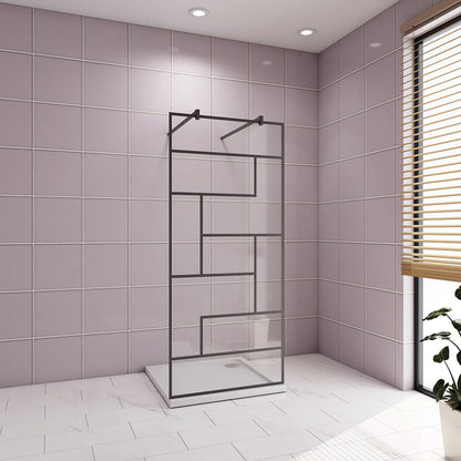 1377 H.2000 mm Walk in Glaswand dusche mit 2xStabilisationsstange 1400mm badezimmer ideen