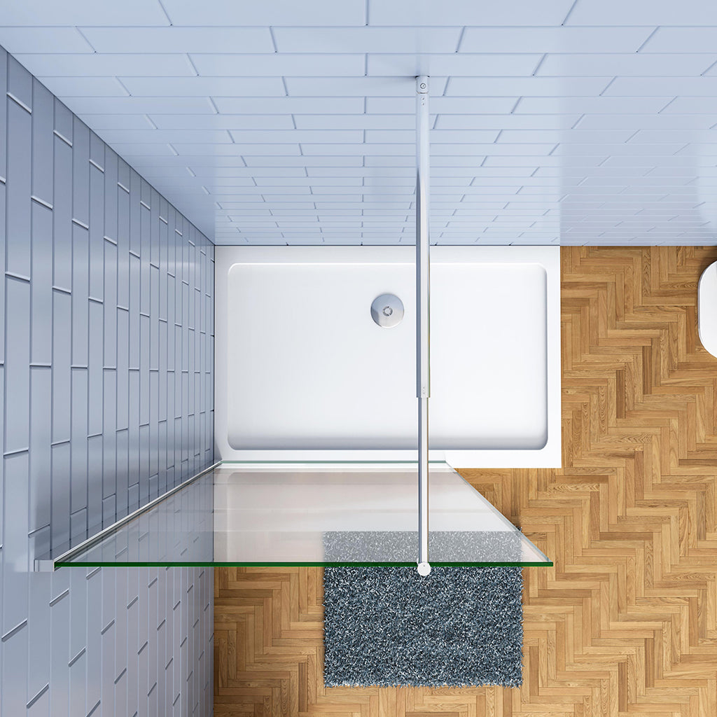 140 H.190 cm Walk in Duschwand mit Stabilisationsstange 70-120cm für badezimmer