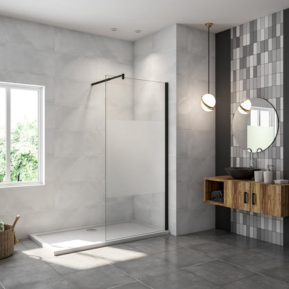 140 H.200 cm 10cm Walk in Duschwänd mit Stabilisationsstange 70-120cm dusche für badezimmer