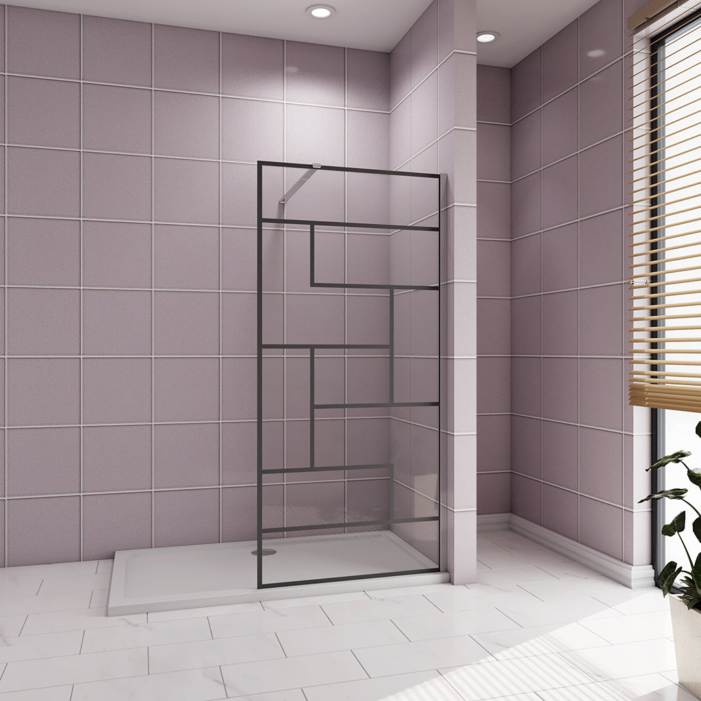 140 H.200 cm Glasdusche Walk in Duschwänd mit Stabilisationsstange 90cm badezimmer ideen