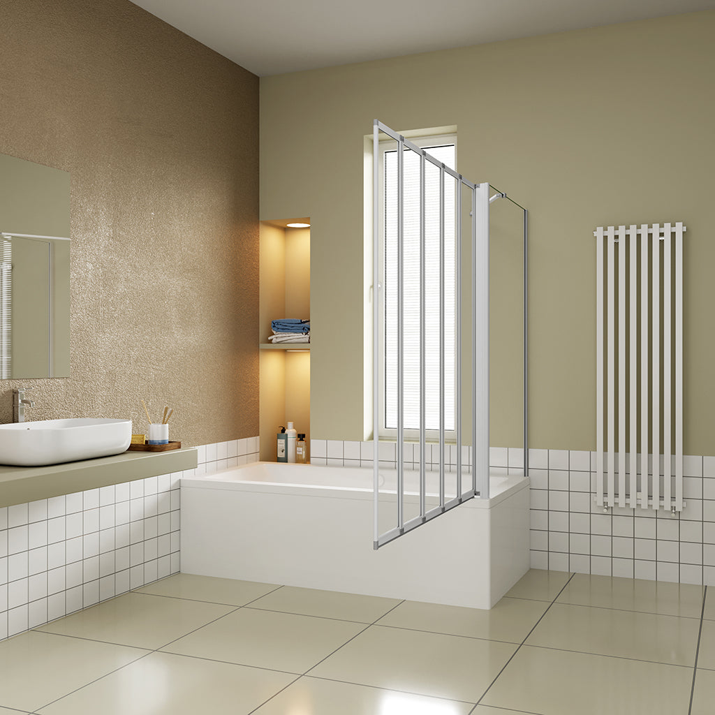 140 Höhe Glasdusche Duschabtrennung Badewannenaufsatz 120 Seitenwand 75 cm für badezimmer