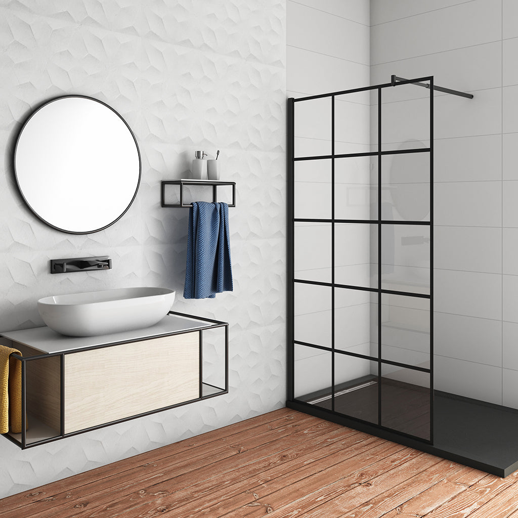 1400 H.2000 mm Walk in Duschwänd Gittermuster mit Stabilisationsstange 700-1200mm badezimmer ideen