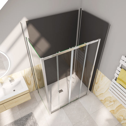 1400x760 H.1900 mm Schiebetür mit Seitenwand Wandverkleidung für badezimmer