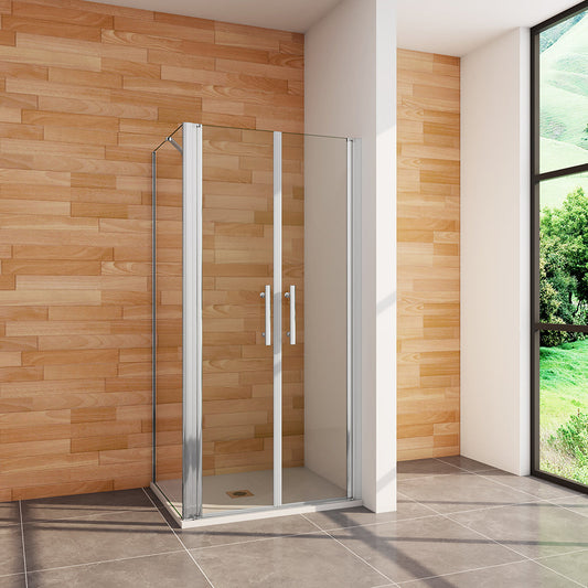 1400x800 H.1950 mm Doppelpendeltüren mit Seitenwand für badezimmer