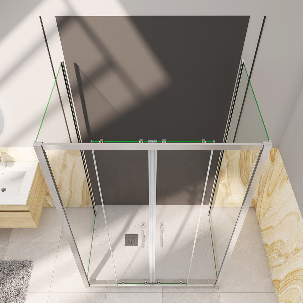 1400x900 H.1900 mm Schiebetür U-Form Aluverbundplatte für badezimmer