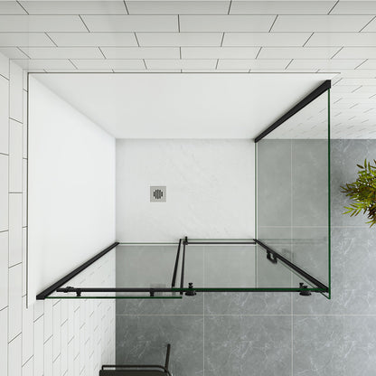 1400x900 H 2000 mm Schiebetür mit Seitenwand Wandverkleidung