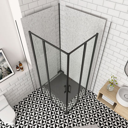 140x120 H.185 cm Drehtür Eckeinstieg Wandverkleidung für badezimmer