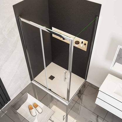 140x80 H.190 cm Schiebetür mit Seitenwand badezimmer ideen