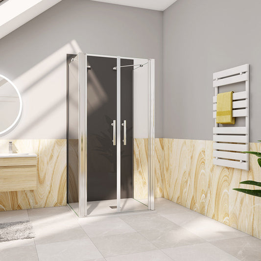 140x80 H.195 cm zweitürig U Form Dusche Aluverbundplatte