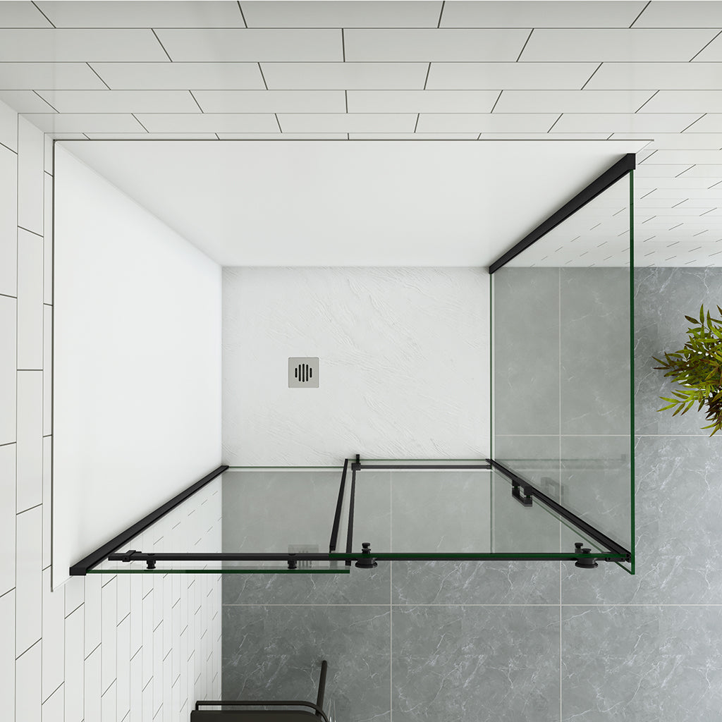 140x80 H 200 cm Schiebetür mit Seitenwand für badezimmer