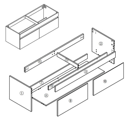 Badezimmer Badmöbel 120cm Mineralguss Waschtisch mit Unterschrank Hängeschrank Dunkelgrau Matt Badezimmerschränke Badschrank mit 2 Soft-Close Türen