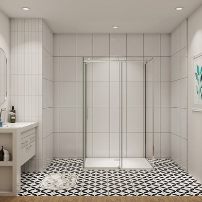145x80 H.195 cm Schiebetür U Form für badezimmer