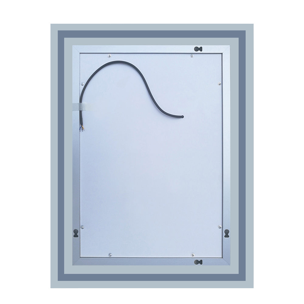 LED Spiegel 60x50 cm Wandschalter BESCHLAGFREI Spiegel mit Beleuchtung Kaltweiß Lichtspiegel Wandspiegel