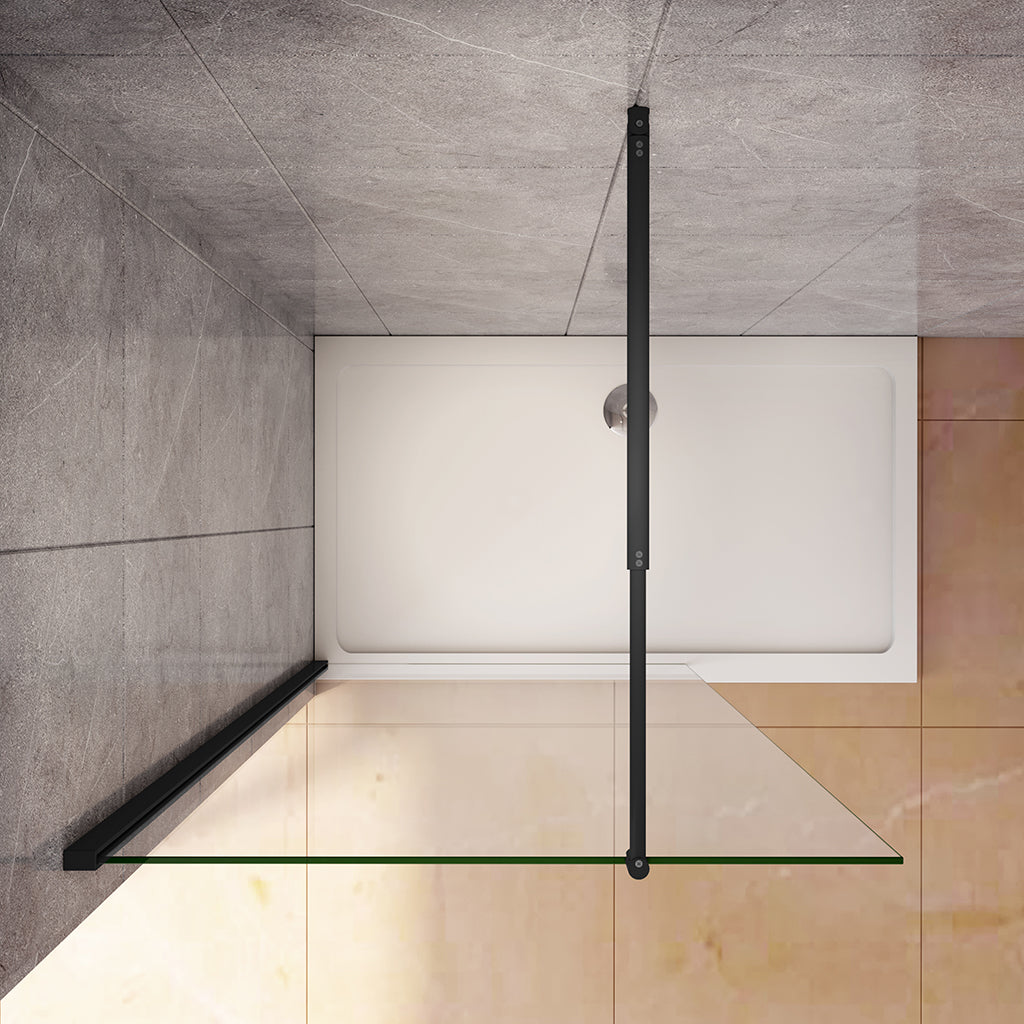 150 H.200 cm 10cm Walk in Duschwänd mit Stabilisationsstange 70-120cm für badezimmer