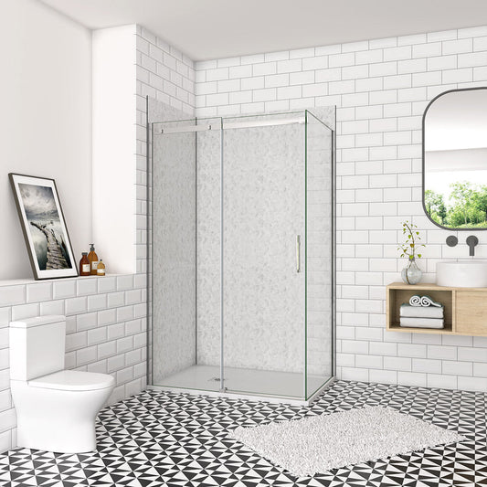 1500x900 H.1950 mm Schiebetür mit Seitenwand Wandverkleidung badezimmer ideen