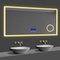 LED Spiegel 140x80 cm Bluetooth LED Schminkspiegel TOUCH BESCHLAGFREI Wandspiegel Kalt/Warmweiß