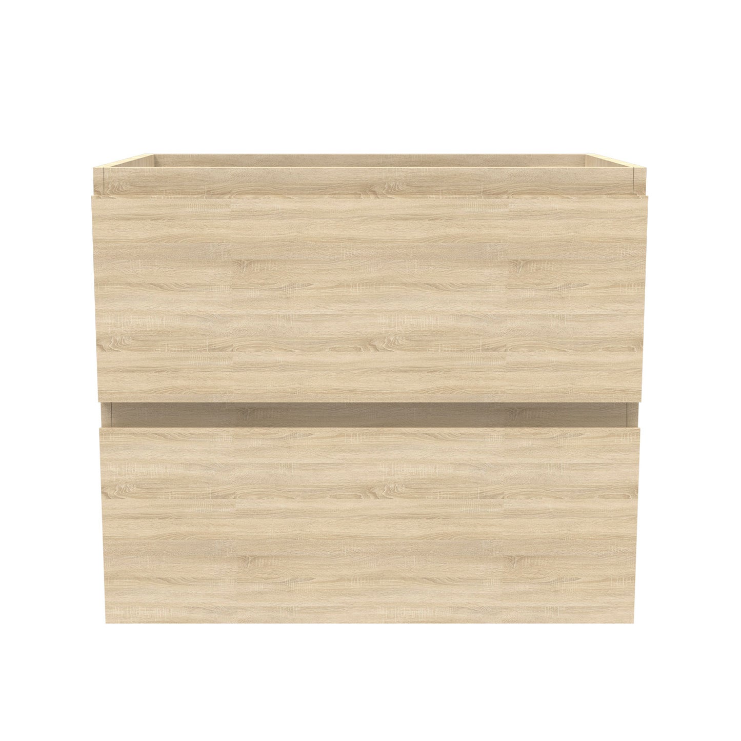 Badezimmermöbel 60cm Mineralguss Waschtisch mit Unterschrank Badmöbel set Badezimmerschränke mit 2 Soft-Close Schubladen Eiche Matt
