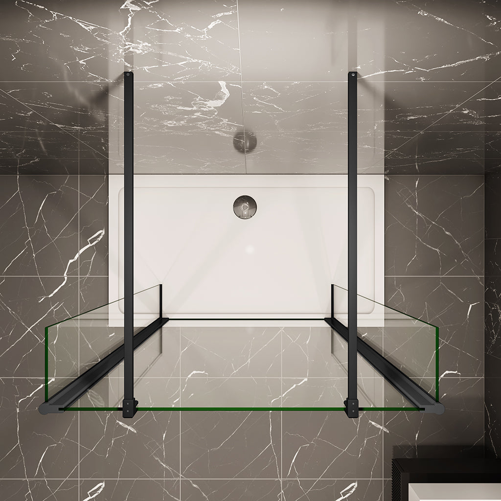 1600+400+400 H.2000 mm Walk In Duschabtrennung 2xSeitenpaneel mit Stabilisationsstange 1400mm