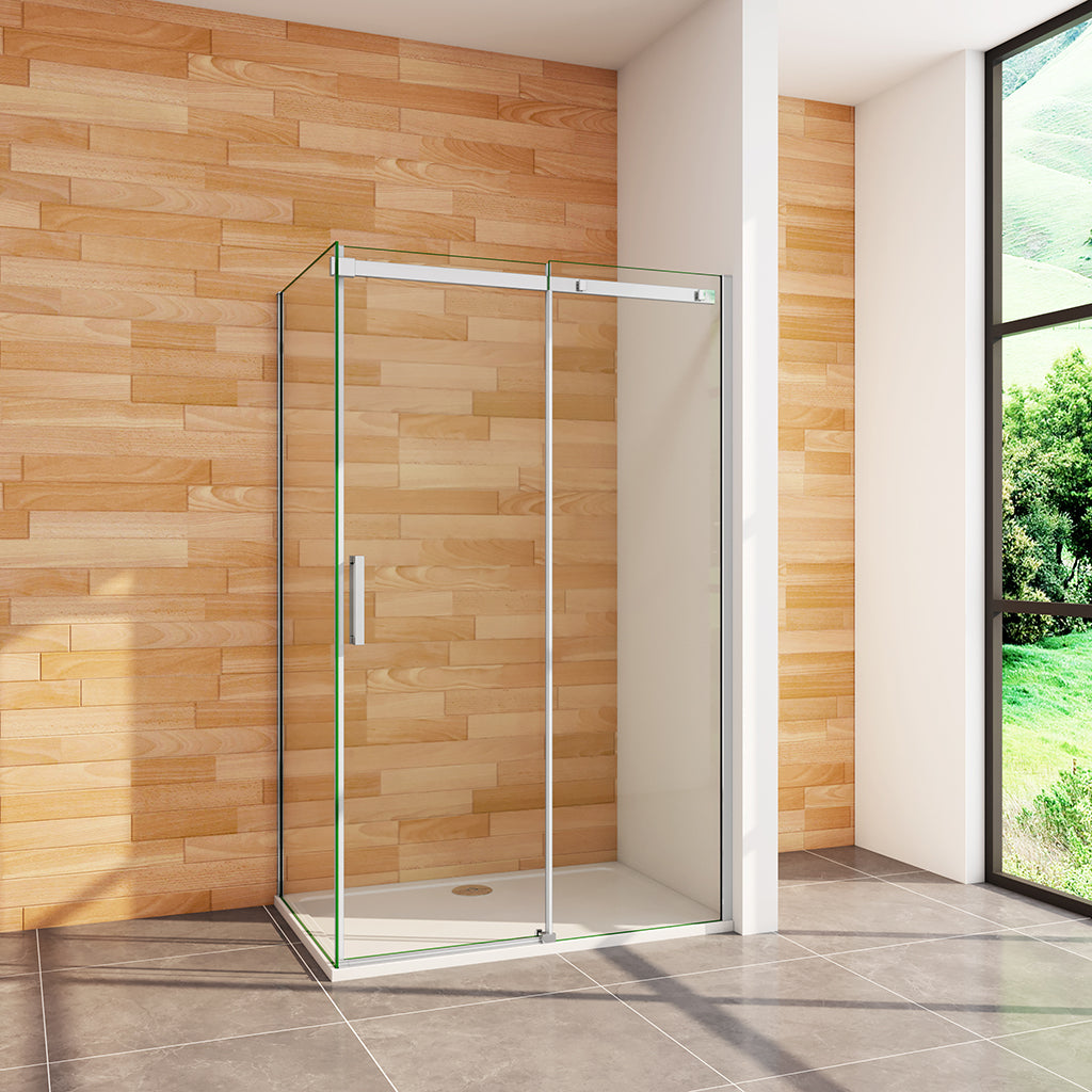 160x70 H.195 cm Schiebetür mit Seitenwand für badezimmer