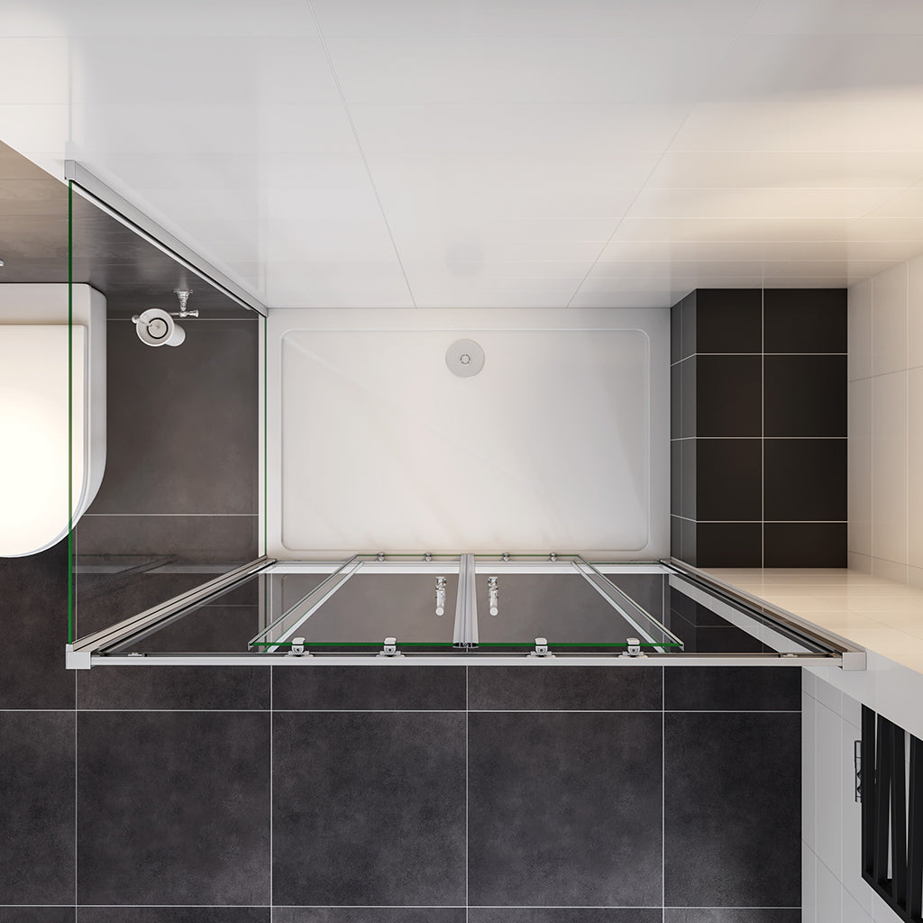 160x76 H.190 cm Schiebetür mit Seitenwand Duschtasse Ablaufgarnitur badezimmer ideen