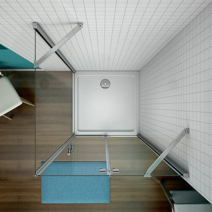 185 Höhe Drehtür 100 mit Seitenwand 90 cm Duschtasse für badezimmer