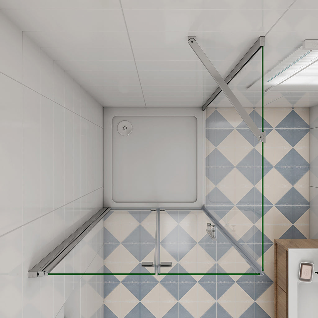 185 Höhe Falttür mit Seitenwand 70x70 cm dusche