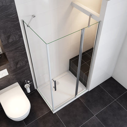 195 Höhe Glasduschwand Drehtür 80 mit Seitenwand 70 cm Duschtasse für badezimmer