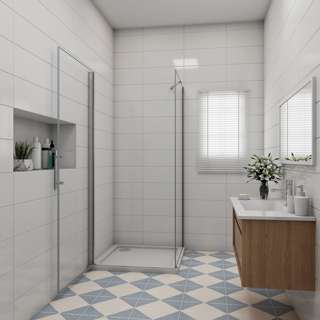 195 Höhe GlasDuschwänd Drehtür 90 mit Seitenwand 90 cm für badezimmer
