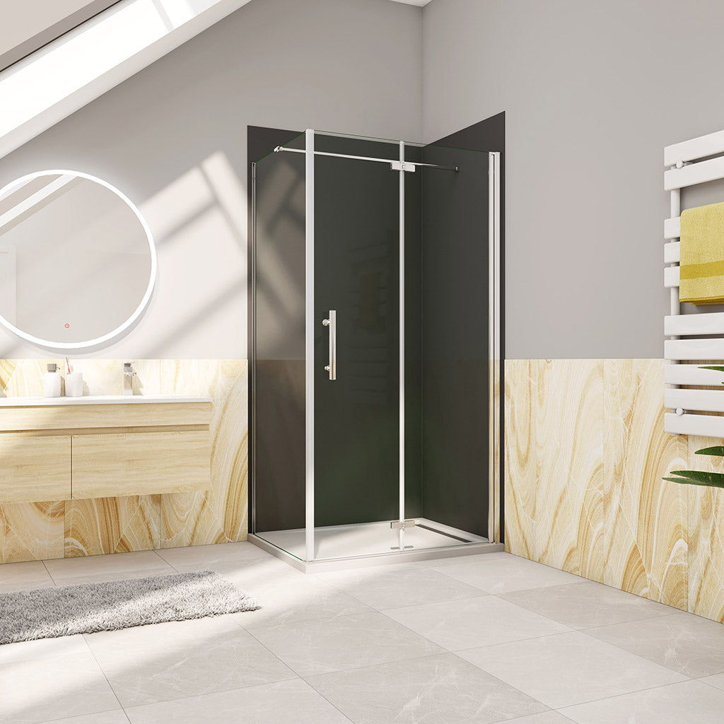 1950 Höhe Glasduschwand Falttür 700 mit Seitenwand 760 mm