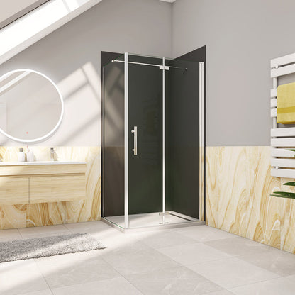 1950 Höhe Glasduschwand Falttür 700 mit Seitenwand 760 mm